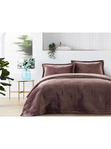 Κουβερλί Υπέρδιπλο Ροζ Luxury Velvet Γαρύφαλλο 220x240