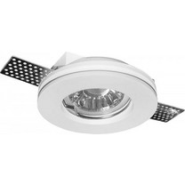 Βάση Spot Adeleq GU10 γύψινη χωνευτή στρογγυλή Φ100*25mm κοπή Φ105mm με λευκό βαφόμενο πλαίσιο 21-11001