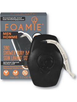 Foamie Men What a Man Activated Charcoal BodyFaceHair Bar Σαμπουάν & Αφρόλουτρο 90gr