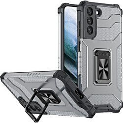 Crystal Ring Case tough hybrid cover + magnetic holder for Samsung Galaxy S22 + (S22 Plus) black