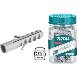 Βύσματα Πλαστικά TOTAL 6mm 200 Tεμάχια Σε Βαζάκι (WJSP0603011 )