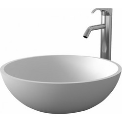 Inter Ceramic Rodos Επικαθήμενος Νιπτήρας Μπάνιου Στρογγυλός 40x13cm Λευκός 645W