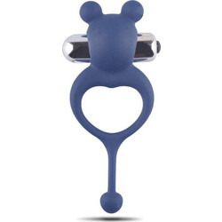 Toyz4lovers Bear Cock Ring with Bullet 12 Ελαστικό Δαχτυλίδι Πέους Σιλικόνης με Δόνηση Μωβ