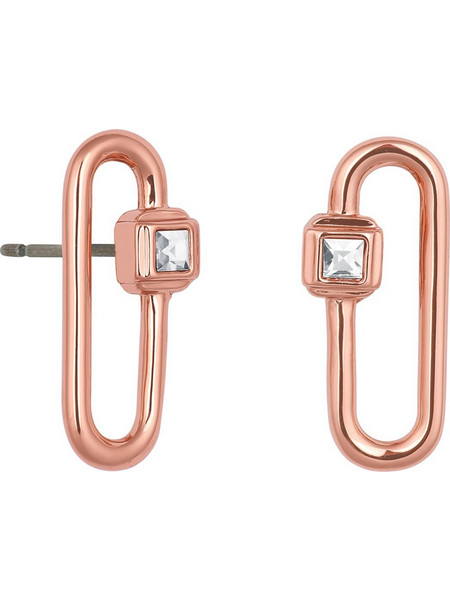 DKNY Γυναικεία Σκουλαρίκια Καρφωτά από Ορείχαλκο Ροζ Χρυσό με Swarovski 5548851