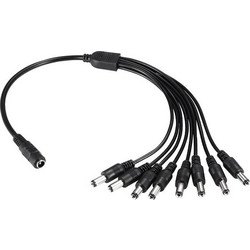 FOLKSAFE splitter DC1F8M, 1 θηλυκό σε 8 αρσενικά, 5.5x2.1mm, 4τμχ