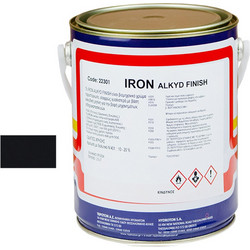 Hydroton Iron Alkyd Finish Βερνικόχρωμα Μετάλλου Μαύρο Ral-9005 Gloss 2.5lt