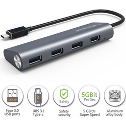 Wavlink WL-UH3048C USB Hub 3.0 USB-C με 2 Θύρες USB-A & Εξωτερική Παροχή Ρεύματος