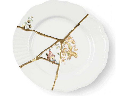 Seletti Πιάτο Γλυκού Πορσελάνης Kintsugi 21cm