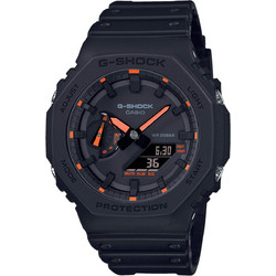 Casio G-Shock Ανδρικό Ρολόι Χρονογράφος με Μαύρο Καουτσούκ Λουράκι GA-2100-1A4ER