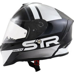 Str R1-Eco Black Grey Κράνος Μηχανής Full Face 1200gr