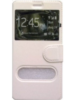 Θήκη flip με Call Display,δυνατότητα απάντησης και STAND για LG K10 (2017) - Άσπρο
