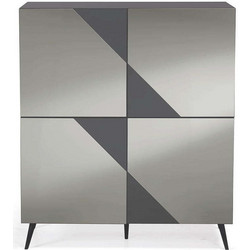 Μπουφές Arte 120x50x140cm Anthracite-Smoke Capodarte