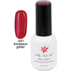 Lilly Nail Art One Step Bordeaux Glitter Ημιμόνιμο Βερνίκι Νυχιών 15ml