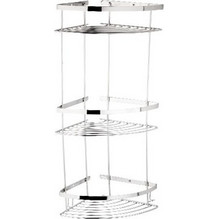 Ραφιέρα Μπάνιου Τριπλή Inox SS304 Γωνιακή Επιτοίχια Tema 18x18x31 cm