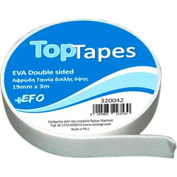 Αυτοκόλλητη Αφρώδης Ταινία Διπλής Όψης +Efo TopTape 1.90cmx3m 1τμχ Λευκή 320042