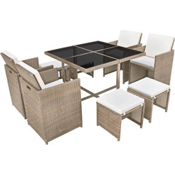 vidaXL Σετ Τραπεζαρία Κήπου Rattan 9τμχ 42556