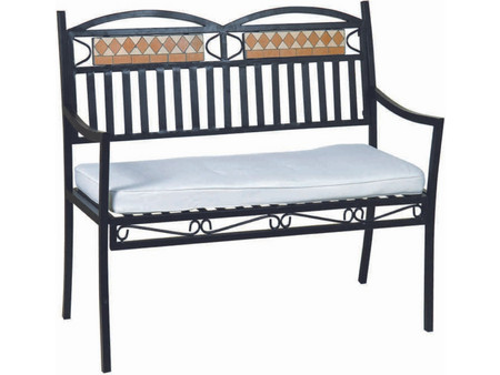 Καναπές 2 Θέσεων BS068-010 123X57X89cm Black-Brown Διθέσιος