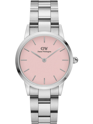 Daniel Wellington Iconic Link Γυναικείο Ρολόι με Ασημί Μεταλλικό Μπρασελέ DW00100534