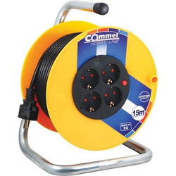 ΜΠΑΛΑΝΤΕΖΑ ΚΑΡΟΥΛΙ ΣΟΥΚΟ ΜΕ ΚΑΛΩΔΙΟ 15m H05VV-F PVC 3X1.5 16Α/3500W & 4 ΥΠΟΔΟΧΕΣ ΣΟΥΚΟ 0953C COMMEL 3858883831573