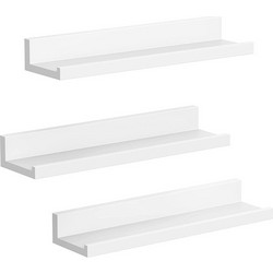 Σετ Επιτοίχια Ξύλινα Ράφια 38 x 10 x 5 cm 3 τμχ Songmics LWS38WT