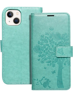 iPhone 13 mini Forcell Mezzo Wallet Δερματίνης - Green Tree