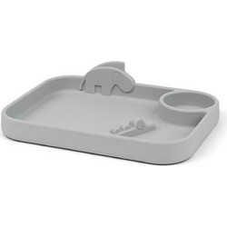 Done by Deer Plate Peekaboo Friends Grey
