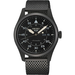 Seiko 5 Sports Ανδρικό Ρολόι Αυτόματο με Μαύρο Μεταλλικό Μπρασελέ SRPH25K1
