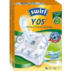 Swirl Y05 Σακούλες Σκούπας 4τμχ Συμβατές με Σκούπα Dirt Devil / Samsung
