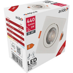 Avide LED Χωνευτό Σπότ 38 Τετράγωνο 5W Θερμό 3000K