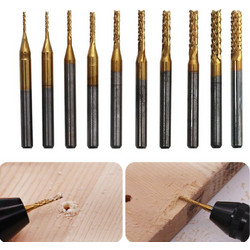 10pcs 0.8-3.175mm Carbide Coated Cutter Engraving Bits for CNC Router