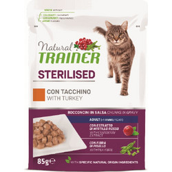 Natural Trainer Adult Cat Sterilised Turkey 85gr