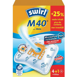 Swirl M40 Σακούλες Σκούπας 4τμχ Συμβατές με Σκούπα Miele