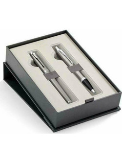 Parker IM Essential Stainless Steel BP+RB Σετ Στυλό Υγρής Μελάνης 2τμχ