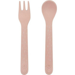 Trixie Mrs. Rabbit Σετ Βρεφικό Πιρούνι & Κουτάλι Bamboo 6m+ Ροζ 2τμχ