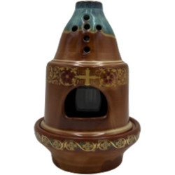 Καντήλι Τζάκι Θεομήτωρ Κεραμικό 11x17cm Καφέ / Τυρκουάζ