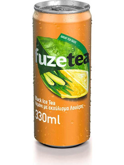 Fuse Tea Black Ice Tea Λεμόνι Με Εκχύλισμα Λουίζας 330ml