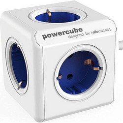 Πολύπριζο PowerCube 1306BL/DEEXPC Original Extended 5 Θέσεων Με Καλώδιο 1,5m Blue Allocacoc