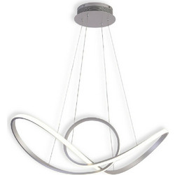 Sunlight Luna-S Κρεμαστό Φωτιστικό Οροφής Μονόφωτο LED με Φυσικό Λευκό Φως Ασημί Φ80x150cm