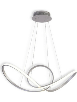 Sunlight Luna-S Κρεμαστό Φωτιστικό Οροφής Μονόφωτο LED με Φυσικό Λευκό Φως Ασημί Φ80x150cm