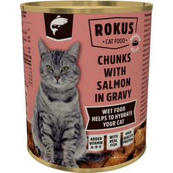 Rokus Adult Chunks with Salmon in Gravy 810gr