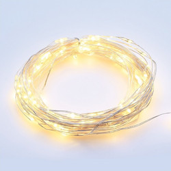 Aca 200 Λαμπάκια Χριστουγεννιάτικα LED σε Σειρά Μπαταρίας Θερμό Λευκό με Ασημί Καλώδιο 23m X01200112