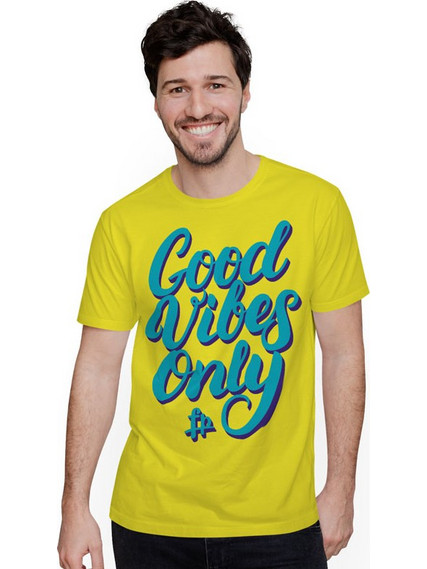 GOOD VIBES ONLY (Κοντομάνικο Ανδρικό / Unisex) - Lemon