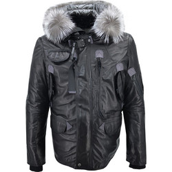 Leather 100 Δερμάτινο Ανδρικό Μπουφάν Μαύρο 48S-M-K-1963-22298