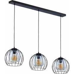 TK Lighting Universo Κρεμαστό Φωτιστικό Οροφής Ράγα Τρίφωτο Μαύρο 4483