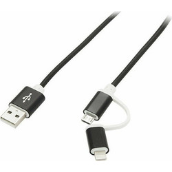 Καλώδιο USB A σε Micro USB - Lighning port 1m