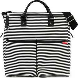 Skip Hop Duo Special Edition Stripe Τσάντα Αλλαξιέρα Ώμου & Χειρός Μαύρη Γκρι