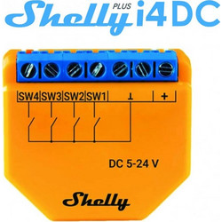Ελεγκτής 4 ψηφιακών εισόδων Shelly Plus i4 DC λειτουργεί με Wi-Fi για βελτιωμένο έλεγχο ενεργειών - 3800235265543