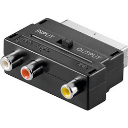 Adaptor Scart αρσ. σε 3 RCA θηλ. Με διακόπτη In/Out