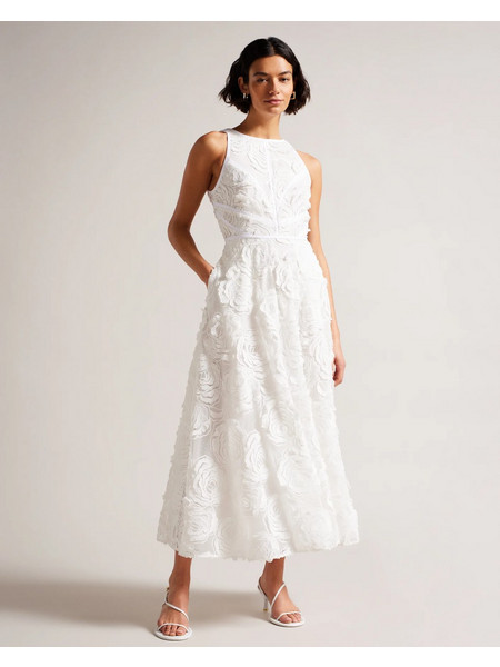 Ted Baker Midi Φόρεμα για Γάμο / Βάπτιση Λευκό 268262