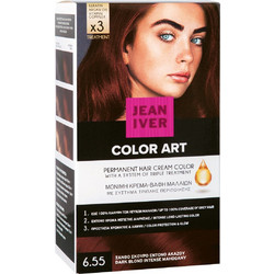 Jean Iver Kit 6.55 Ξανθό Σκούρο Έντονο Ακαζού Μόνιμη Βαφή Μαλλιών